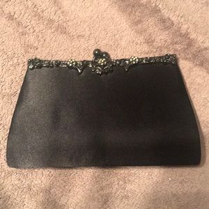 Black Satin Evening Clutch
